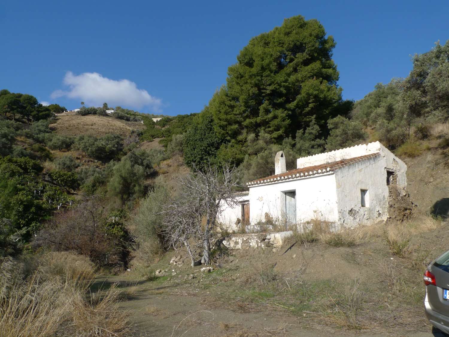 Perceel en rustieke boerderij om te renoveren te koop op de weg van Frigiliana Torrox